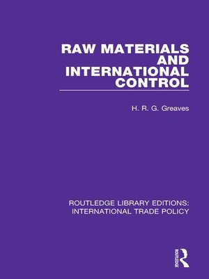cover image of Raw Materials and International Control
